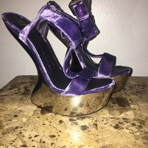Giuseppe Zanotti Purple Velvet Sandals